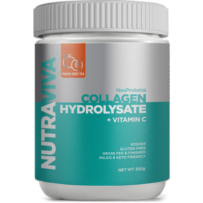 Nutraviva Collagen Hydrolysate + Vitamin C 350g Peach Iced Tea