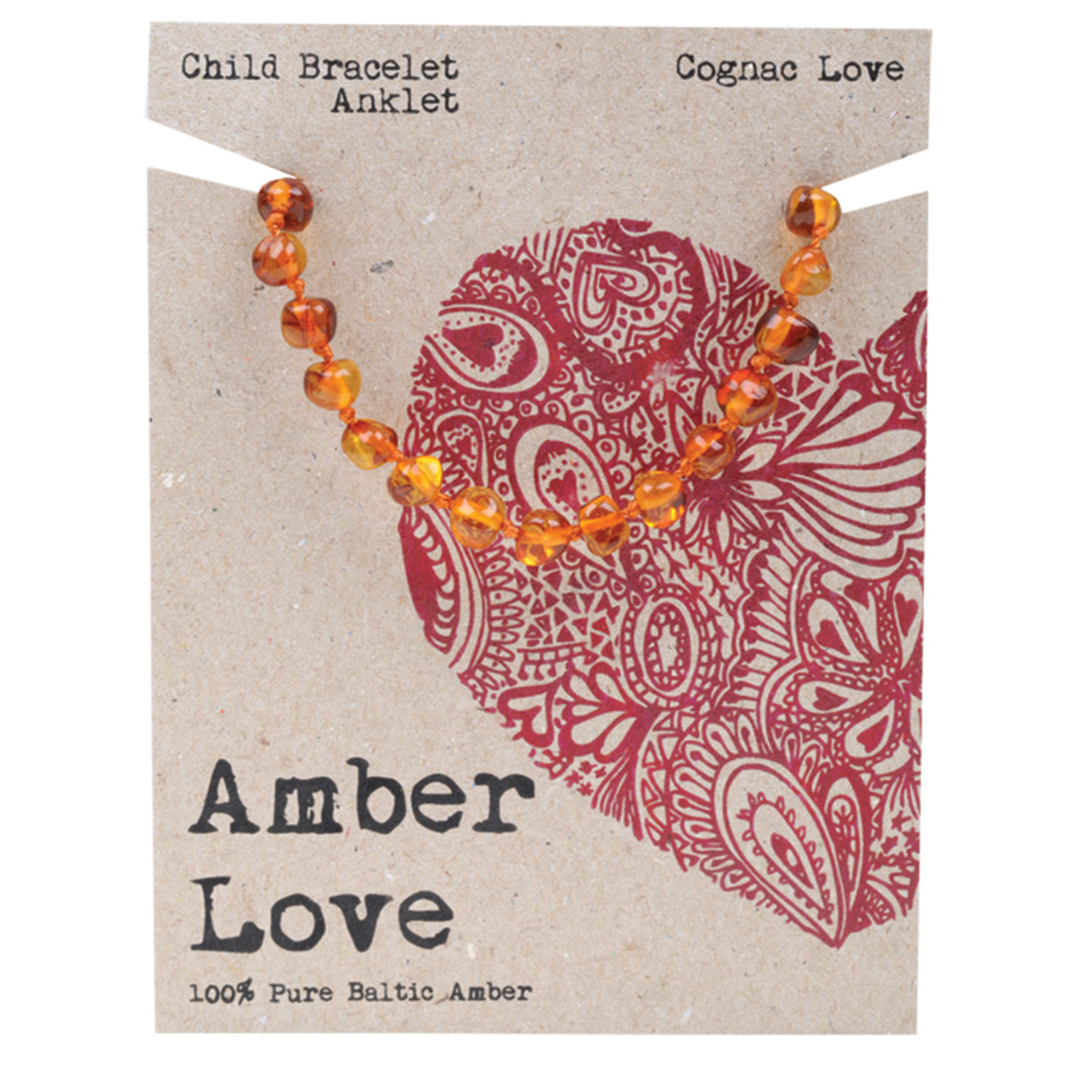Amber Love Child Bracelet Anklet 14cm