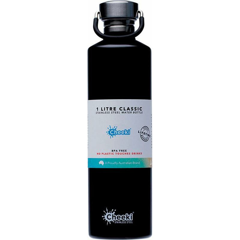 Cheeki 1 Litre Insulated Water Bottle | Black