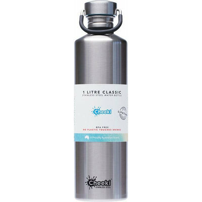 Cheeki 1 Litre Insulated Water Bottle | Silver