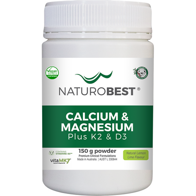 Naturobest Calcium & Magnesium Plus K2 & D3 150g powder