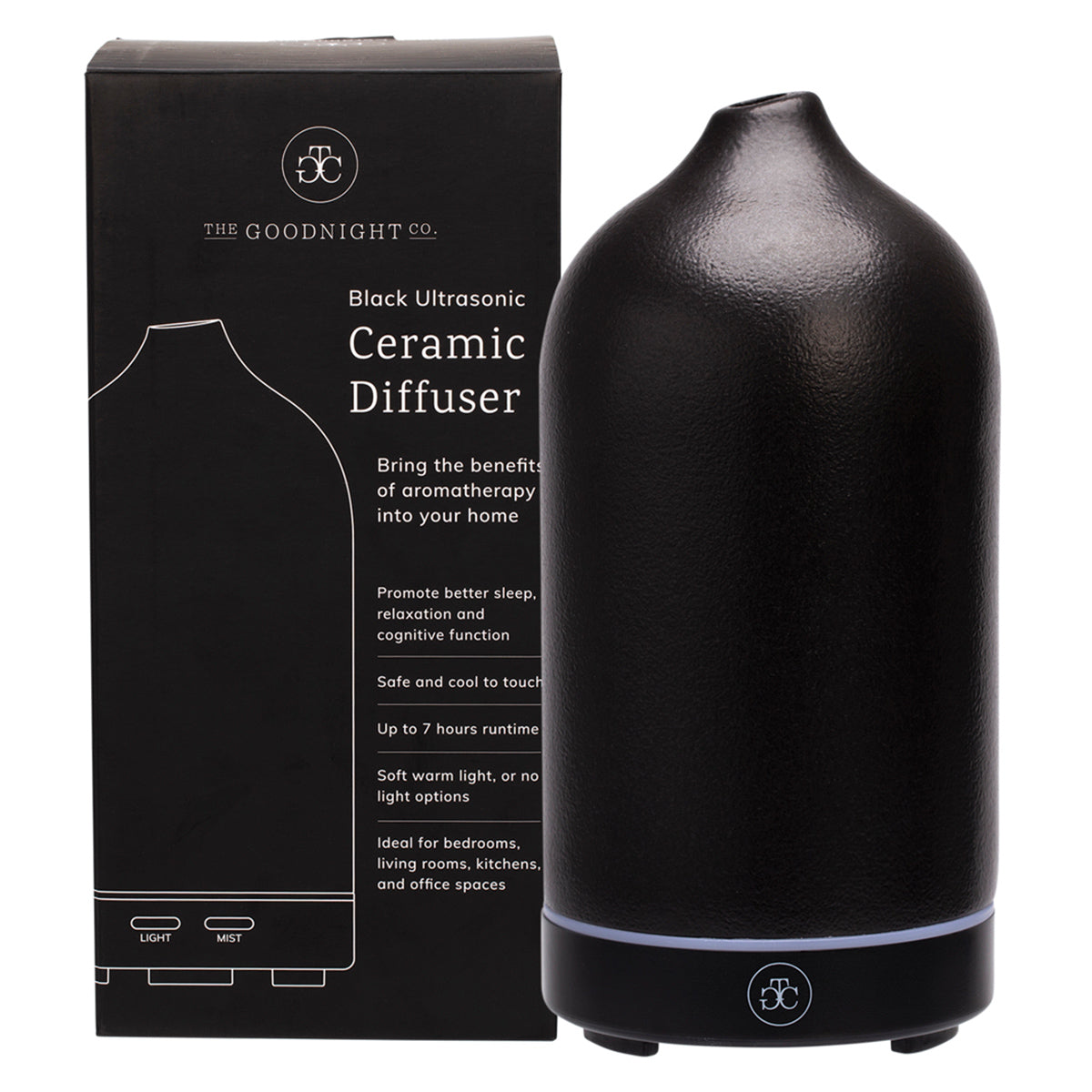 The Goodnight Co Ceramic Essential Oil Diffuser - Black