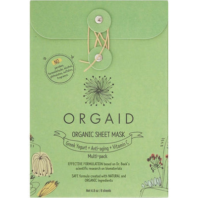 Orgaid Organic Sheet Mask Anti-aging & Vitamin C Multi Pack; 6 x 24mL