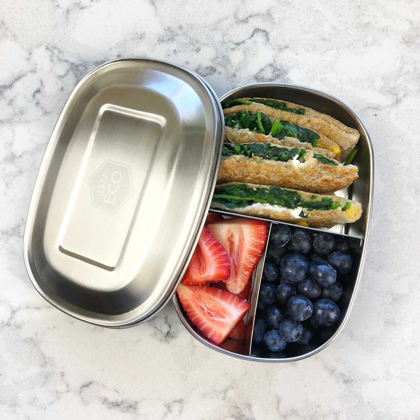 Ever Eco Stainless Steel Bento Snack Box 3 Compartments