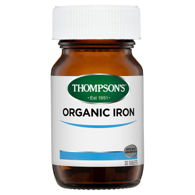 Thompsons Organic Iron 24mg 30 Tablets