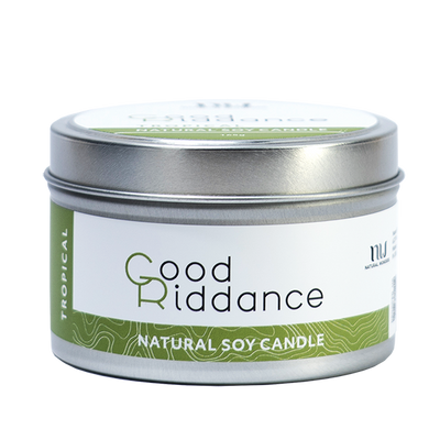 Good Riddance Natural Soy Candle Tropical Scent - 40 Hour Burn